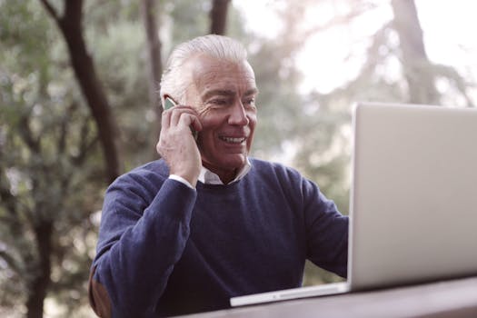 person using a laptop to set up a blog