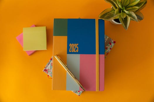 colorful sticky notes on a planner