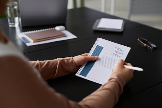 woman planning content on a laptop