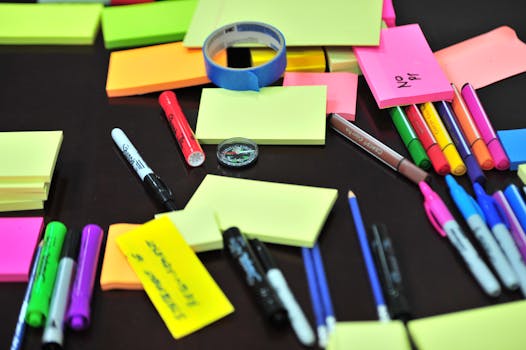 colorful blog names on sticky notes