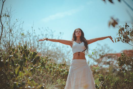 woman meditating in a serene environment