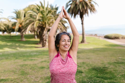 vibrant yoga class outdoors