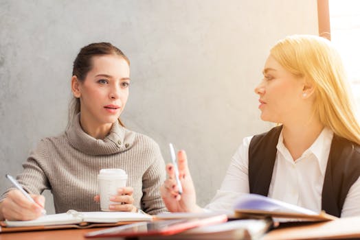 Image of a woman brainstorming blog ideas